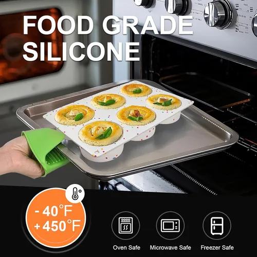 Miniatura 4 de Moldes de silicona para picar huevos, paquete de 3 moldes redondos profundos de 3 pulgadas para sándwiches de desayuno de huevo, tortillas, Blanco