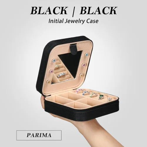 Miniatura 2 de Parima Joyero de viaje para mujeres y niñas, un estuche de joyería de viaje con inicial, estuche de viaje grande para joyas, estuche de viaje grande