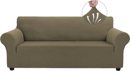 Miniatura 20 de Asnomy Fundas de sofá para sofá de 2 cojines, fundas elásticas para sofá biplaza, protector de mascotas, fundas de muebles para perros y gatos, tela