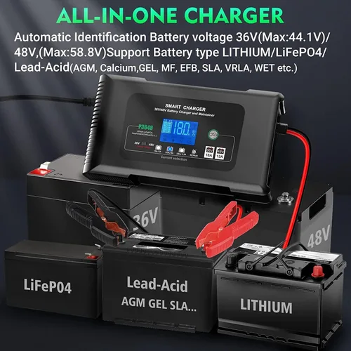 Miniatura 3 de 48v EZ-GO RXV TXT Cargador de batería para carrito de golf, cargador de batería inteligente AGM de plomo Lifepo4 de litio de 48V, cargador de goteo