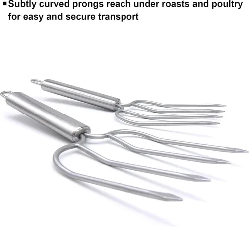 Miniatura 6 de KAYCROWN Kit de asado de Acción de Gracias – Levantador de pavos y pavos y asados de acero inoxidable con 2 agujas de adobo y tenedores de pavo