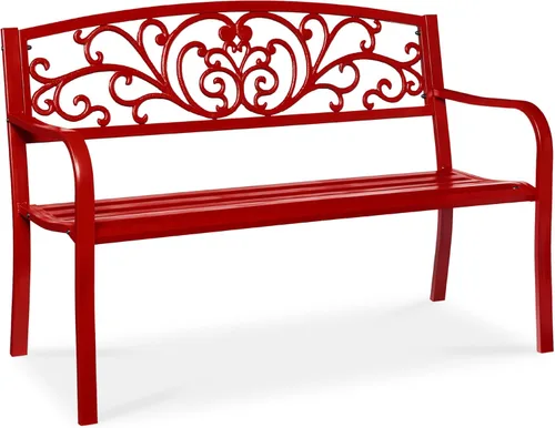 Miniatura 9 de Mejor Elección Productos 50 in patio parque banco de jardín patio marco de acero inoxidable muebles al aire porche silla, L, Negro