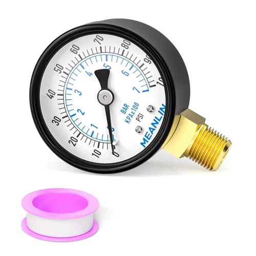 Miniatura 12 de MEANLIN MEASURE Medidor de presión de bomba de pozo de 0-100 psi, esfera de cara de 2 pulgadas, NPT de 1/4 pulgadas para bomba de pozo, probador