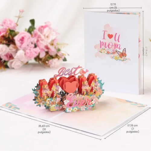 Miniatura 3 de Yinqing LIGHTS & MUSIC - Tarjeta desplegable para el día de la madre, tarjeta 3D de hija, hijo, marido, tarjetas de regalo para mamá, esposa, abuela
