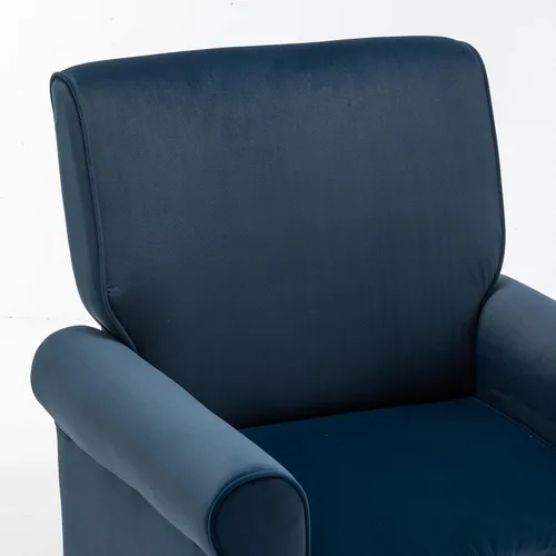 Miniatura 5 de Container Furniture Direct Sillón clásico con marco de madera de abedul y cómodos reposabrazos enrollados, sillones para sala de estar, dormitorio