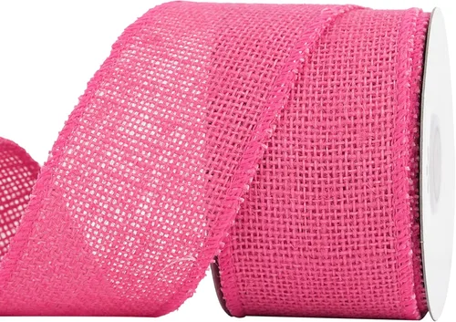 Miniatura 12 de MEEDEE Cinta de arpillera rosa intenso, cinta de arpillera de yute natural de 1.5 pulgadas, cinta de yute rosa intenso, rollo de cintas de arpillera
