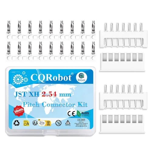 Miniatura 48 de CQRobot JST EL 4.5 mm de paso 2 pines conector electrónico IC macho, enchufes hembra carcasa y kit de terminales de crimpado en T macho/hembra. 50