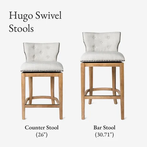 Miniatura 6 de Maven Lane Hugo Taburete de bar de 31 pulgadas de altura de barra con respaldo bajo en acabado de roble desgastado con asiento tapizado de tela