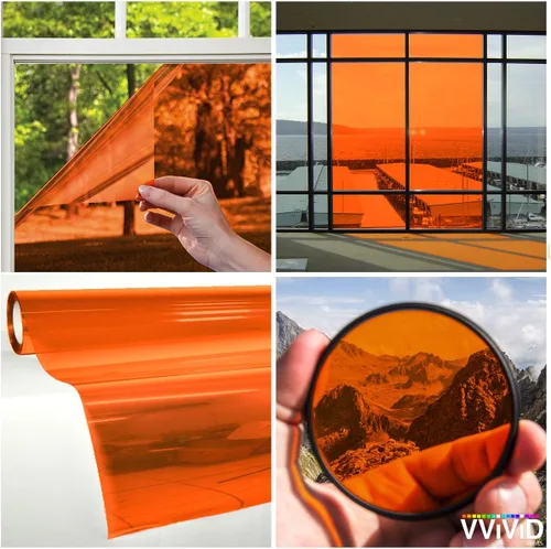 Miniatura 22 de VViViD láminas de vinilo para coloración de ventana, transparentes, coloridas, Azul Naranja