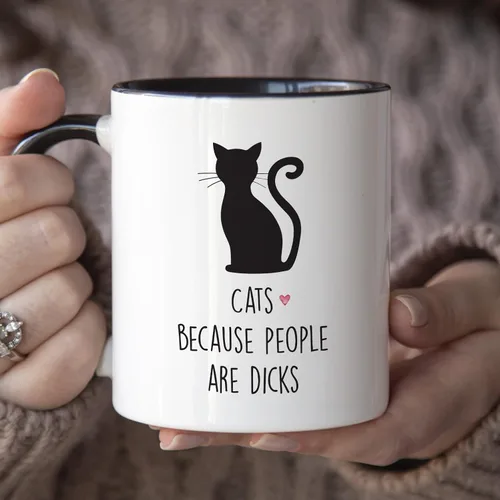 Miniatura 3 de YouNique Designs Divertidas tazas de café para gatos, taza de café portátil de 11 onzas, tazas de gato para amantes de los gatos, regalos