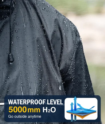 Miniatura 10 de SWISSWELL Chaqueta impermeable para hombre, rompevientos, ligera con capucha para uso diario casual