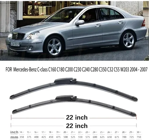 Miniatura 2 de OEM calidad 2 unids limpiaparabrisas delantero para Mercedes-Benz Clase C C160 C180 C200 C230 C240 C280 C350 C32 C55 W203 2004-2007 Ajuste perfecto