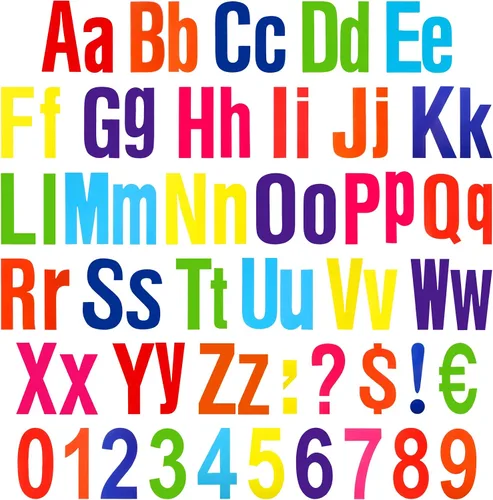 Miniatura 11 de Tenare Juego de 134 letras coloridas del alfabeto de 5 pulgadas, letras del alfabeto, números y recortes de puntuación para tablón de anuncios, Negro