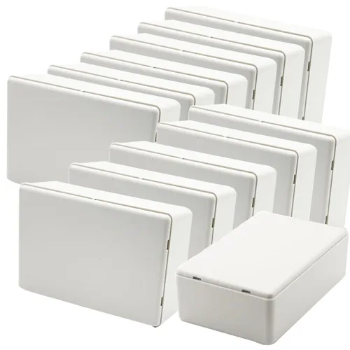 Miniatura 29 de Zulkit 12 cajas de proyecto de plástico ABS para proyectos eléctricos, caja de conexiones pequeña, color blanco, 2.17 x 1.28 x 0.79 pulgadas