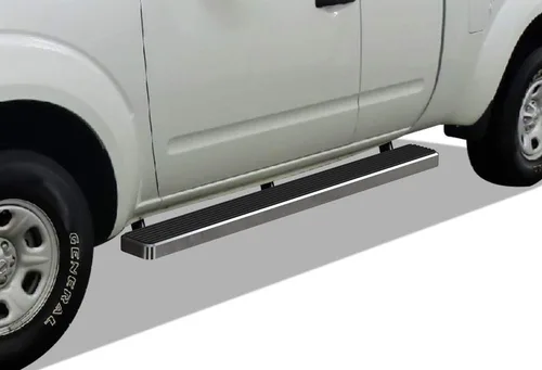 Miniatura 8 de APS Estribos plateados estilo estribo Nerf barras laterales compatibles con Nissan Frontier 2005-2025 King Cab y Suzuki Equator 2005-2012 Extra Cab