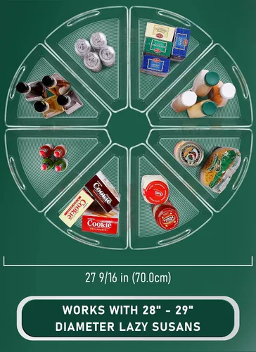 Miniatura 2 de JEISSLIA Lazy Susan - Contenedores organizadores de gabinete para organizador de esquina de 26/28/32 pulgadas de diámetro, contenedor