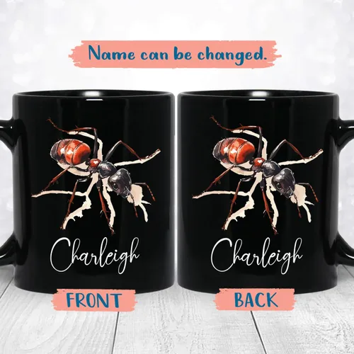 Miniatura 2 de Taza de café con nombre personalizado, regalo para amigo, compañero de trabajo, cumpleaños, taza de cerámica negra personalizada para amantes