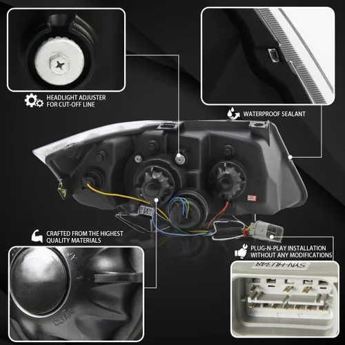 Miniatura 4 de Autozensation Compatible con BMW E90 Serie 3 Sedán de 4 puertas 2006-2008, juego de faros izquierdo + derecho, faros LED + proyectores de cromo