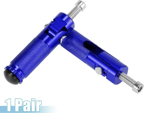 Miniatura 6 de Motoforti 1 par 0.315 in aleación de aluminio universal motocicleta plegable trasero reposapiés estribera pedal peg bicicleta bicicleta ciclismo azul