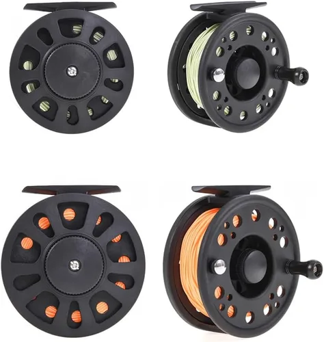 Miniatura 5 de Carrete de pesca con mosca, GLA 5/6WT carrete de pesca de plástico ABS con línea de pesca de nailon para agua dulce y salada, regalo de pescadores