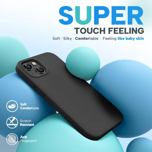 Miniatura 2 de Miracase - Funda diseñada para iPhone 13 con protector de pantalla de vidrio templado y forro de microfibra suave antiarañazos, funda de silicona