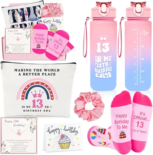 Miniatura 10 de Awfrky - Set de regalo en caja de botella de agua fabulosa de 25oz de color rosa, regalos de cumpleaños para mujeres - Divertidas ideas de regalo
