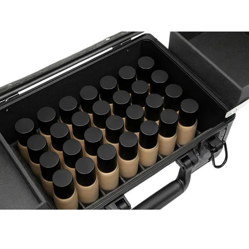 Miniatura 3 de Ver Beauty Estuche de maquillaje profesional con 4 bandejas extensibles, compartimento central grande, organizador de viaje con cerradura, carcasa