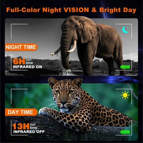 Miniatura 5 de Gafas de visión nocturna 4K para niños, prismáticos de visión nocturna a todo color de 36 MP Zoom 8X 850 nm Stealth IR para observación negra