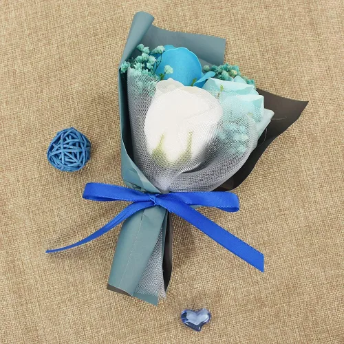 Miniatura 3 de TONIFUL - Rollo de listón de satén de color liso, para envolver regalos, invitaciones, cabello, manualidades, costura, bodas, San Valentín, 3/8 Azul