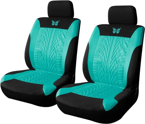 Miniatura 11 de BESULEN Fundas de asiento delantero de automóvil, paquete de 2 protectores de asiento automotriz de mariposa, accesorios para el interior del Beige