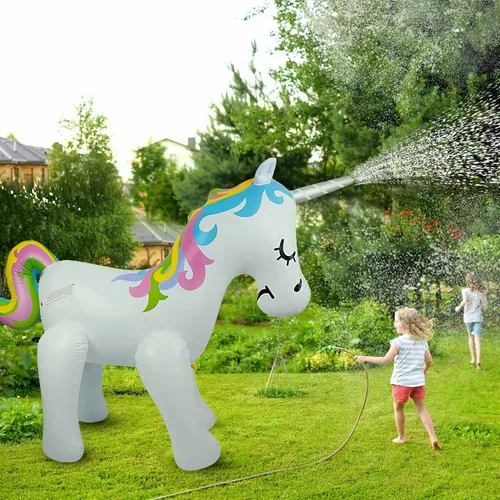 Miniatura 10 de Float Joy Rociador inflable de 5.5 pies, dinosaurio gigante T-REX, gran regalo para niños y adultos, juguete de agua para decoración de fiesta