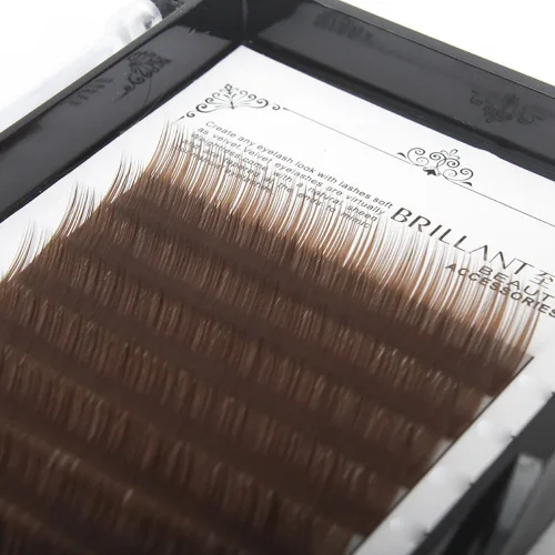 Scala - Pestañas postizas de grosor de 0.004 in, rizo C, marrón claro, marrón oscuro, negro y marrón, extensión de pestañas postizas naturales