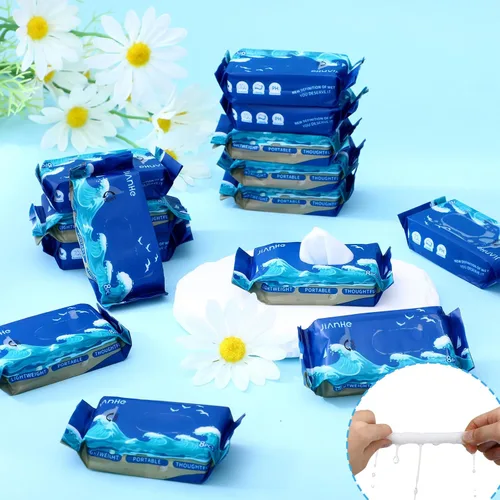Miniatura 4 de Threlaco Paquete de 24 Total 192 Pcs Toallitas Húmedas Biodegradables de Tamaño de Viaje Respetuosas con la Piel para Manos con Extractos Naturales