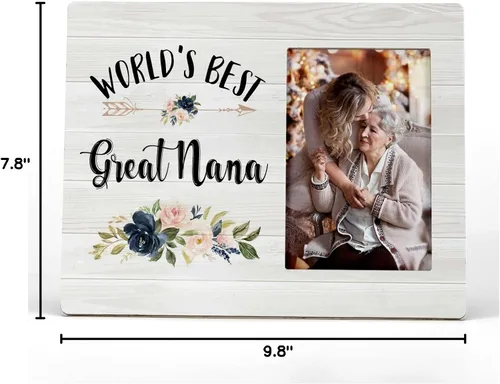 Miniatura 6 de FONDCANYON World's Best Great Nana - Marco de fotos con diseño floral para el Día de la Madre, regalo para el Día de la Madre, regalos de cumpleaños