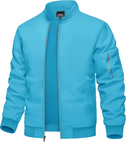 Miniatura 39 de TACVASEN Chaqueta bomber para hombre, ligera, casual, primavera, otoño, cortavientos, con cremallera y bolsillo