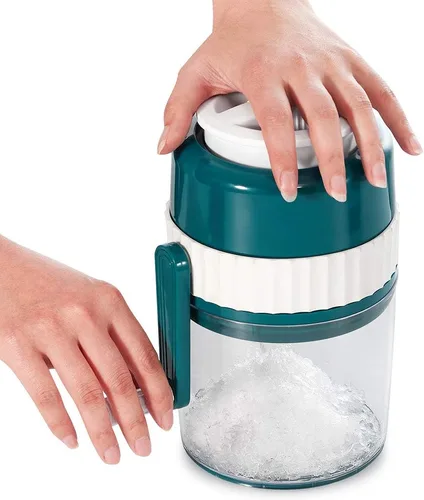 Miniatura 2 de MANBA Picadora de Hielo y Máquina de Cono de Nieve - Picadora de Hielo Portátil de Primera Calidad y Máquina de Hielo Raspado con Cubiteras Gratis
