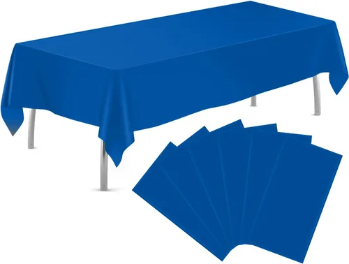 Miniatura 27 de tujol Paquete de 6 manteles de plástico de 84 pulgadas, manteles redondos desechables, manteles de plástico para fiestas