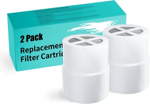 Paquete de 2 filtros de repuesto para cabezal de ducha JOLIE, compatible con cartucho de filtro de ducha JOLIE, reduce el cloro, metales pesados e