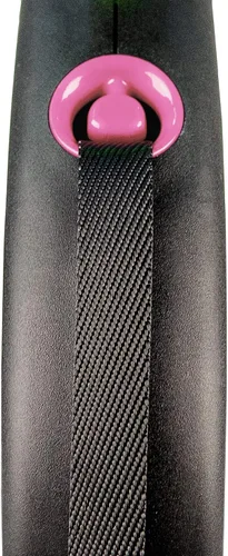Miniatura 2 de Flexi Cinta de diseño negro rosa, correa retráctil grande de 16.4 ft para perros de hasta 110.2 lbs/110 libras