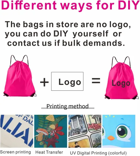 Miniatura 5 de Drawstring Backpacks, 40 Pack Bulk Drawstring Bags, Cinch Bags for Outdoor Sports - fuchsia or rose