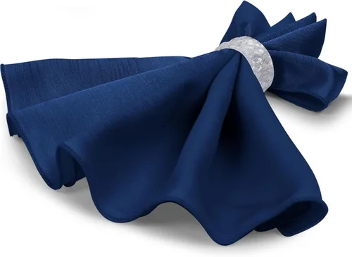 Miniatura 7 de Ultimate Textile -1 docena de servilletas reversibles Shantung Satin - Majestic - Servilletas de tela Majestic de 17 x 17 pulgadas, color azul marino