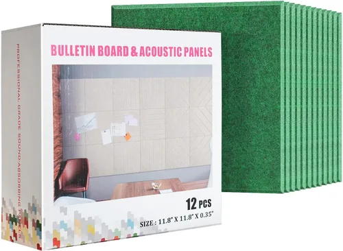 Miniatura 8 de UMIACOUSTICS 12 piezas de paneles acústicos, paneles de pared insonorizados de 11.8 x 11.8 x 0.35 pulgadas, paneles absorbentes de sonido y tablero