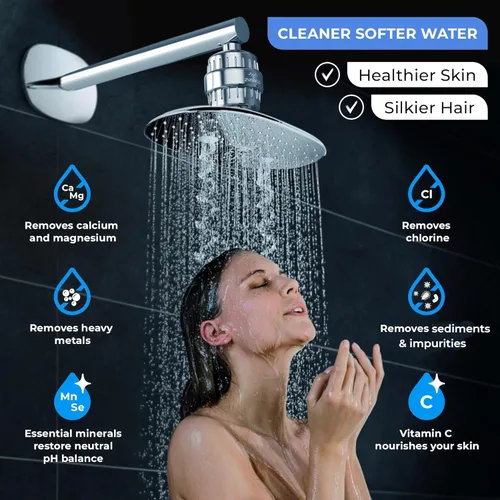 Miniatura 2 de Filtro de ducha de 15 etapas para agua dura, cloro y metales pesados