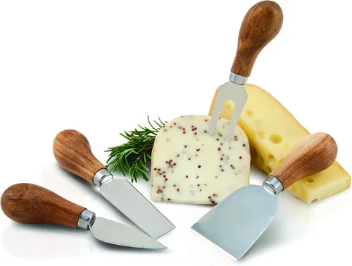 Miniatura 3 de Twine Cuchillos de queso gourmet – Juego de cuchillos de acero inoxidable – Herramientas de charcutería accesorios para tabla de quesos – Acero