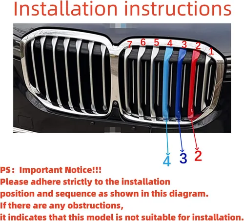 Miniatura 5 de Insertos de Parrilla Automotriz para BMW X7 G07 2019-2022 7 Rejillas, Accesorios para Parrilla Frontal