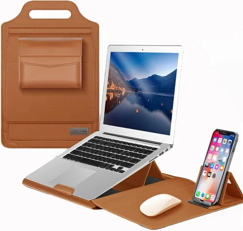 Miniatura 12 de IVY Fundas portátiles para portátiles de 13 y 14 pulgadas con bolso Soporte para computadora portátil Soporte para teléfono Bolsa de almacenamiento