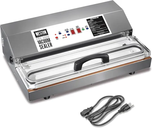 Miniatura 9 de Weston Marcas Máquina selladora al vacío para conservación de alimentos y vacío Sous Vide, barra extra ancha de 0.197 in para sellar bolsas de hasta