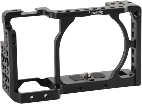 Jaula de cámara SmallRig solo para Sony A6000 A6300 ILCE-6000 ILCE-6300 NEX7, Jaula A6000 con puntos de montaje de 1/4" 3/8" y zapata fría