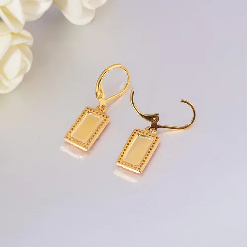 Miniatura 8 de CiNily Aretes de aro para mujer, diseño de ópalo chapado en oro blanco, joyería de regalo