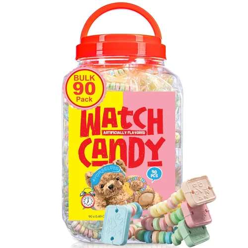 Miniatura 8 de 4YoreElves - 50 relojes de pulsera de caramelos, joyas nostálgicas envueltas individualmente, deliciosos y perfectos para recuerdos de fiesta